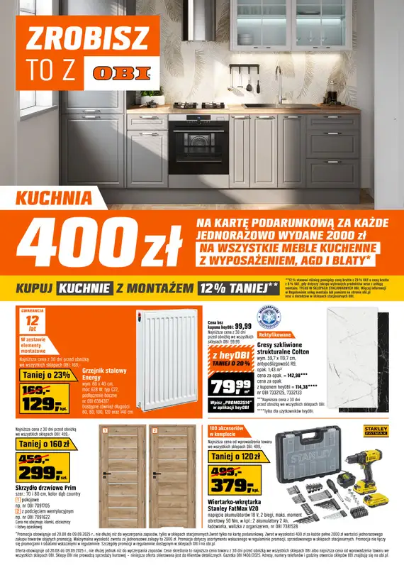 OBI - gazetka promocyjna Gazetka od środy 20.08 do wtorku 09.09