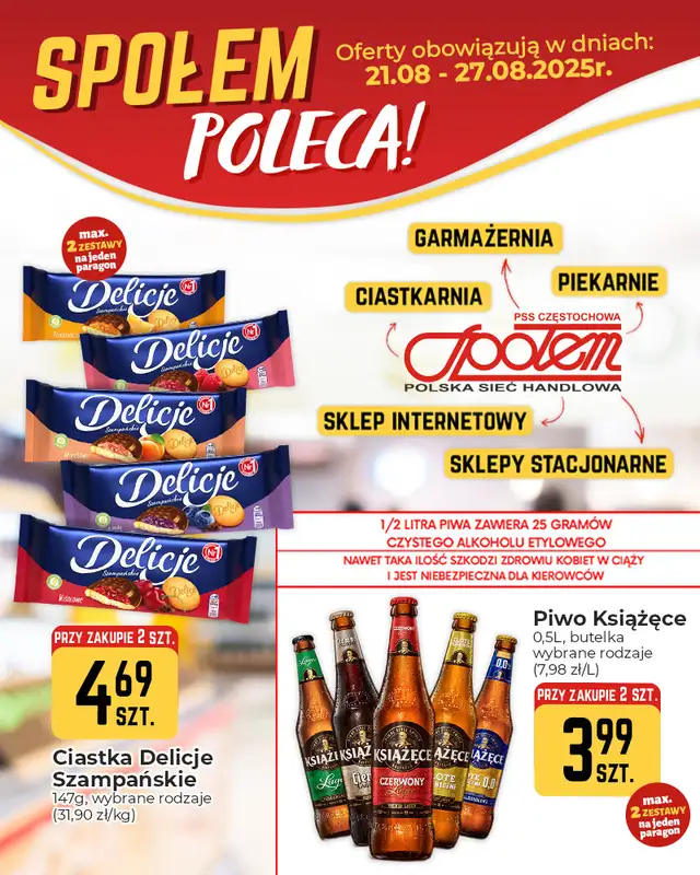 Społem Częstochowa - gazetka promocyjna Plakaty promocyjne od czwartku 21.08 do środy 27.08 - strona 2