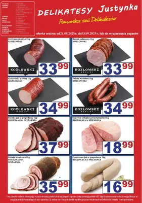 Delikatesy Justynka - gazetka promocyjna Gazetka od czwartku 21.08 do środy 03.09 - strona 2 Delikatesy Justynka - gazetka promocyjna Gazetka od czwartku 21.08 do środy 03.09 - strona 2