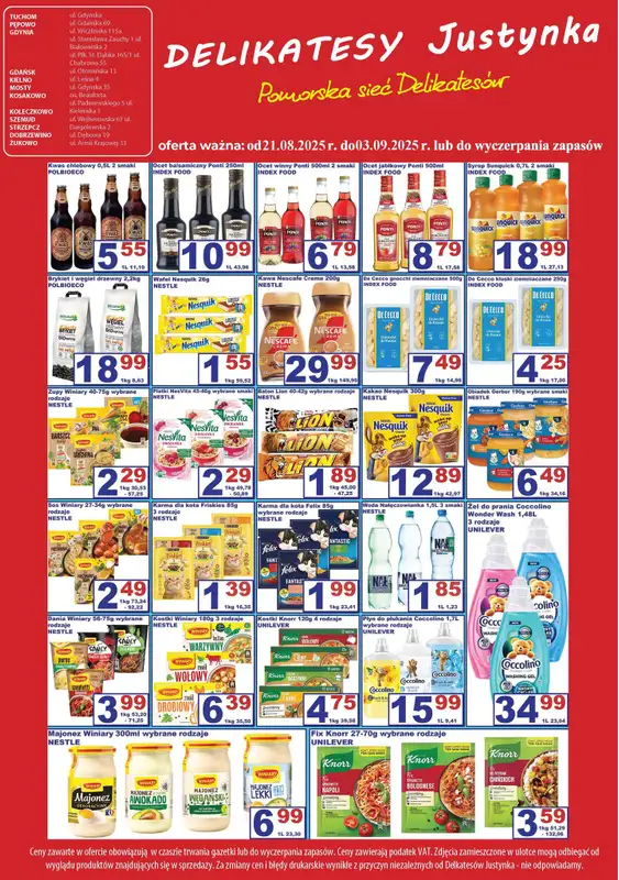 Delikatesy Justynka - gazetka promocyjna Gazetka od czwartku 21.08 do środy 03.09 - strona 8