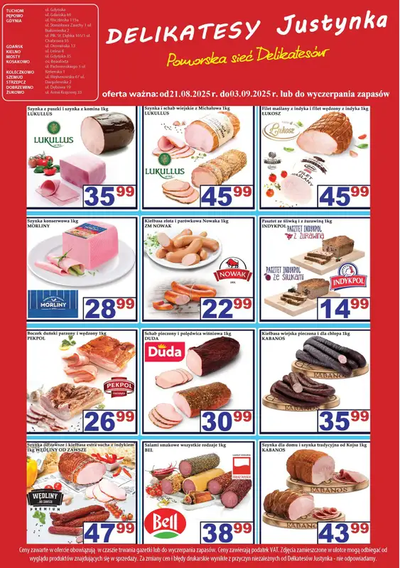 Delikatesy Justynka - gazetka promocyjna Gazetka od czwartku 21.08 do środy 03.09 - strona 4