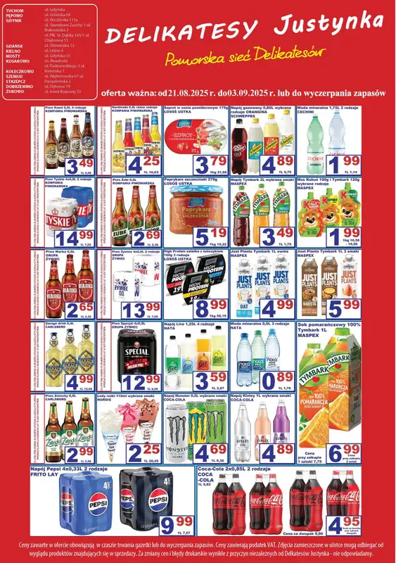 Delikatesy Justynka - gazetka promocyjna Gazetka od czwartku 21.08 do środy 03.09 - strona 9