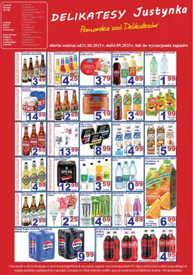 Delikatesy Justynka - gazetka promocyjna Gazetka od czwartku 21.08 do środy 03.09 - strona 9 Delikatesy Justynka - gazetka promocyjna Gazetka od czwartku 21.08 do środy 03.09 - strona 9