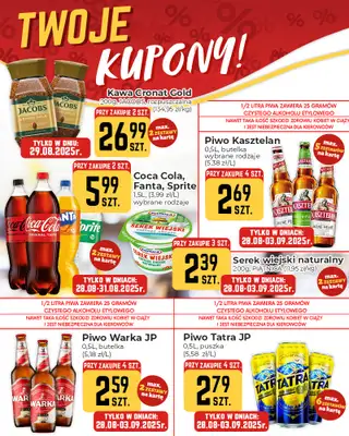 Społem Częstochowa - gazetka promocyjna Plakaty promocyjne od czwartku 28.08 do środy 03.09