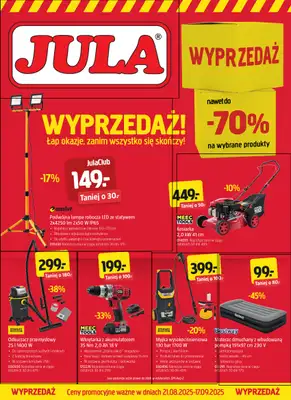 Jula - gazetka promocyjna Gazetka od czwartku 21.08 do środy 17.09 Jula - gazetka promocyjna Gazetka od czwartku 21.08 do środy 17.09