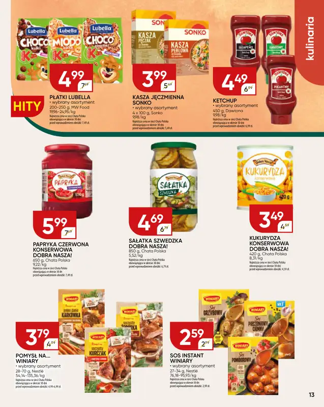 Chata Polska - gazetka promocyjna Gazetka od czwartku 28.08 do niedzieli 07.09 - strona 13
