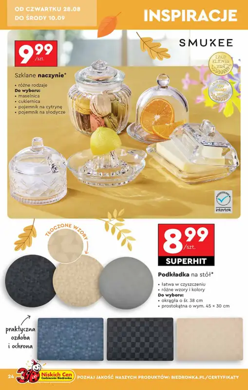 Biedronka - gazetka promocyjna Okazje tygodnia od 25.08 od poniedziałku 25.08 do środy 10.09 - strona 24