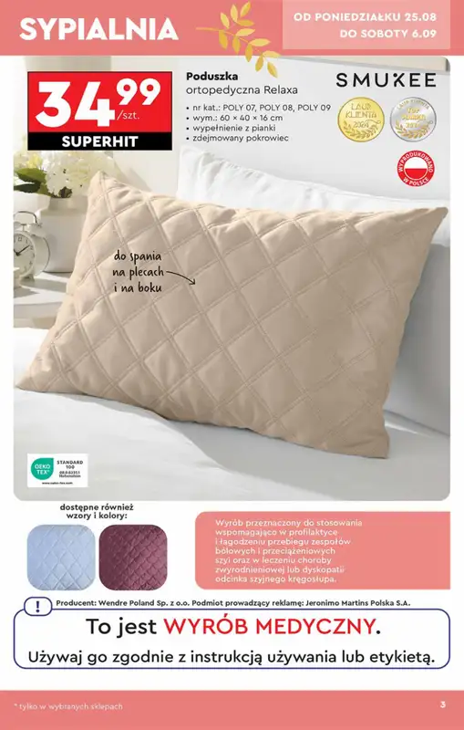 Biedronka - gazetka promocyjna Okazje tygodnia od 25.08 od poniedziałku 25.08 do środy 10.09 - strona 3
