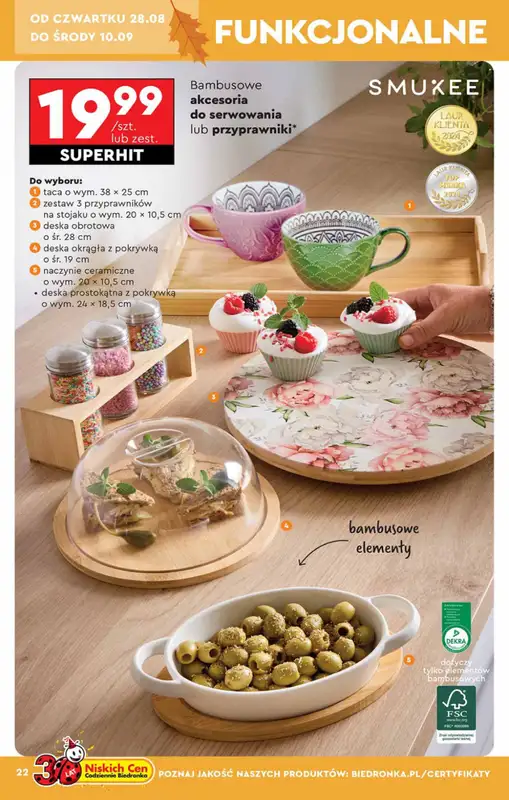 Biedronka - gazetka promocyjna Okazje tygodnia od 25.08 od poniedziałku 25.08 do środy 10.09 - strona 22