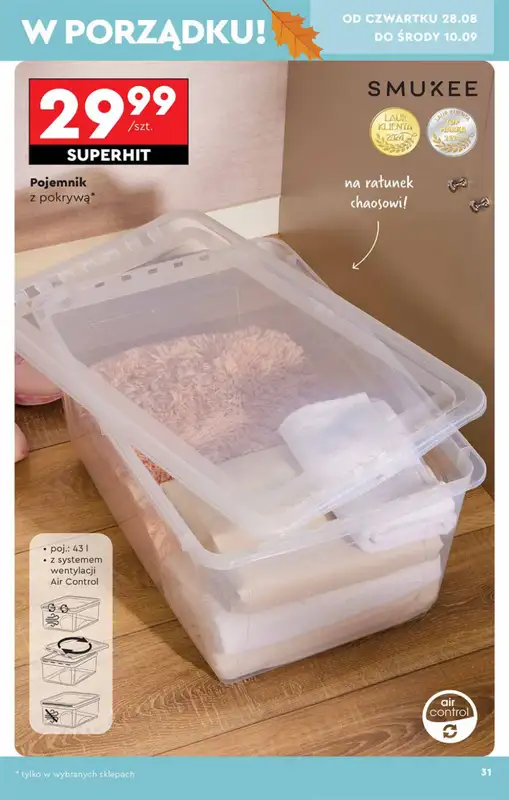 Biedronka - gazetka promocyjna Okazje tygodnia od 25.08 od poniedziałku 25.08 do środy 10.09 - strona 31