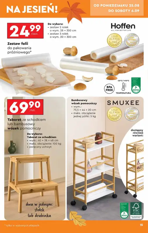 Biedronka - gazetka promocyjna Okazje tygodnia od 25.08 od poniedziałku 25.08 do środy 10.09 - strona 15