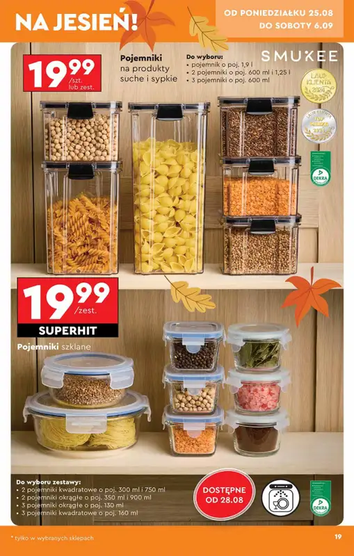 Biedronka - gazetka promocyjna Okazje tygodnia od 25.08 od poniedziałku 25.08 do środy 10.09 - strona 19