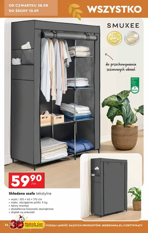 Biedronka - gazetka promocyjna Okazje tygodnia od 25.08 od poniedziałku 25.08 do środy 10.09 - strona 34