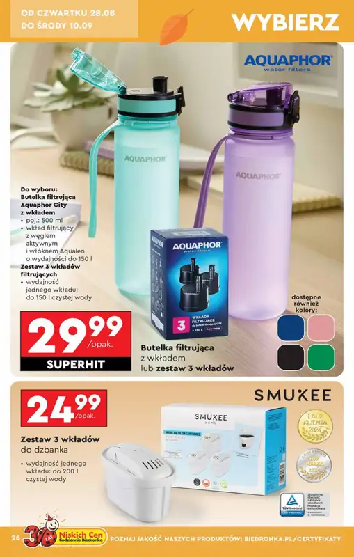 Biedronka - gazetka promocyjna Okazje tygodnia od 25.08 od poniedziałku 25.08 do środy 10.09 - strona 26