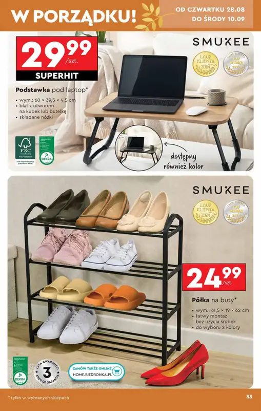 Biedronka - gazetka promocyjna Okazje tygodnia od 25.08 od poniedziałku 25.08 do środy 10.09 - strona 33