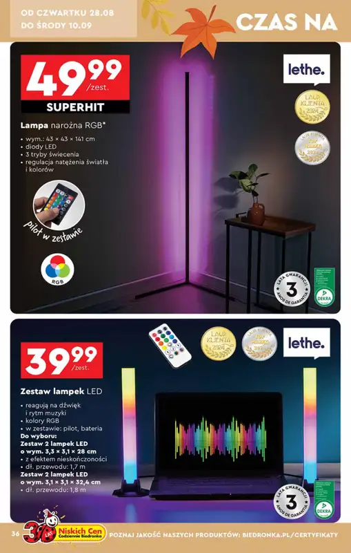 Biedronka - gazetka promocyjna Okazje tygodnia od 25.08 od poniedziałku 25.08 do środy 10.09 - strona 36