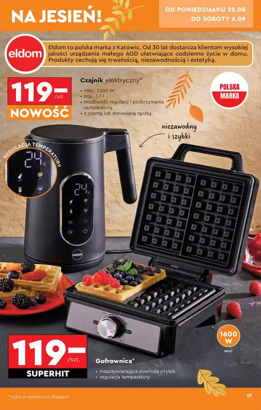 Biedronka - gazetka promocyjna Okazje tygodnia od 25.08 od poniedziałku 25.08 do środy 10.09 - strona 17