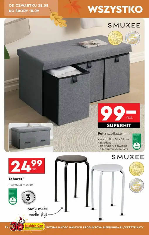 Biedronka - gazetka promocyjna Okazje tygodnia od 25.08 od poniedziałku 25.08 do środy 10.09 - strona 32