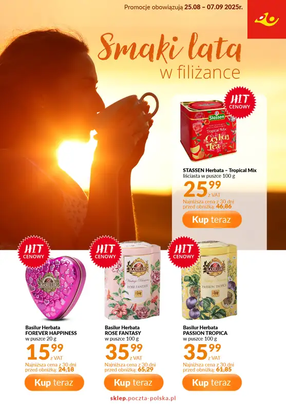 Poczta Polska - gazetka promocyjna Gazetka od poniedziałku 25.08 do niedzieli 07.09