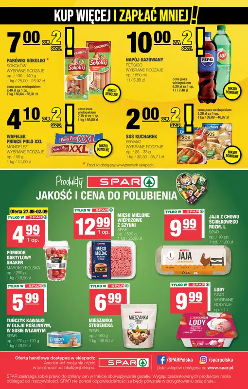 SPAR - gazetka promocyjna Gazetka Spar od środy 27.08 do niedzieli 07.09 - strona 8