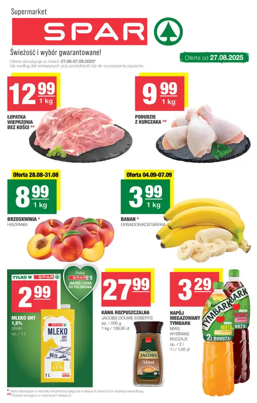 SPAR - gazetka promocyjna Gazetka Spar od środy 27.08 do niedzieli 07.09