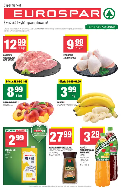 SPAR - gazetka promocyjna Gazetka Eurospar od środy 27.08 do niedzieli 07.09