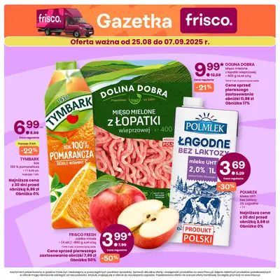 Frisco - gazetka promocyjna Gazetka od poniedziałku 25.08 do niedzieli 07.09
