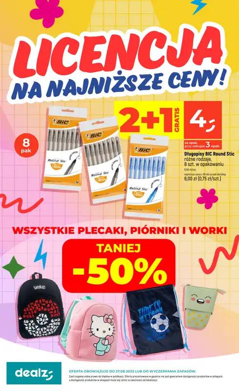 Dealz - gazetka promocyjna Back to School od poniedziałku 25.08 do środy 27.08