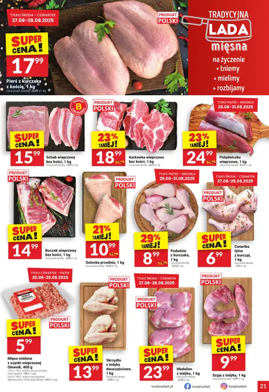 Twój Market - gazetka promocyjna Gazetka od środy 27.08 do wtorku 02.09 - strona 21