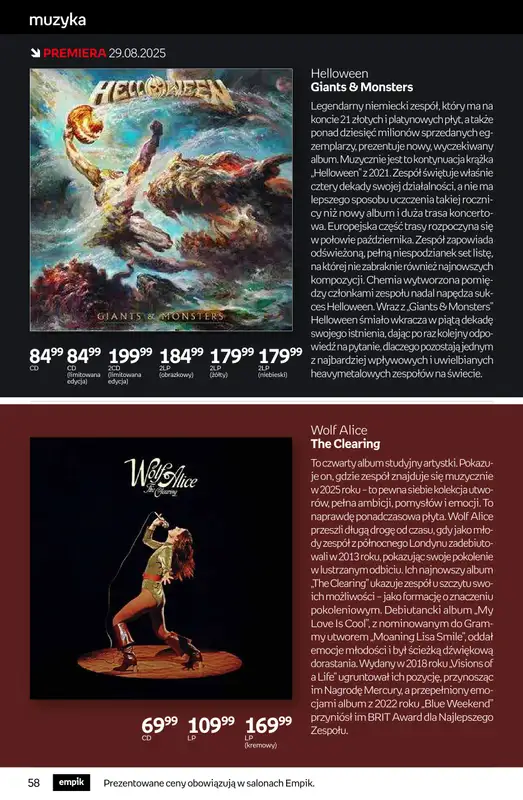 Empik - gazetka promocyjna Tom kultury: muzyka od środy 27.08 do wtorku 09.09 - strona 8