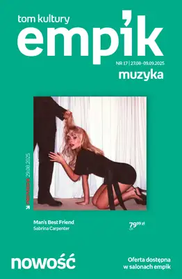 Empik - gazetka promocyjna Tom kultury: muzyka od środy 27.08 do wtorku 09.09 Empik - gazetka promocyjna Tom kultury: muzyka od środy 27.08 do wtorku 09.09