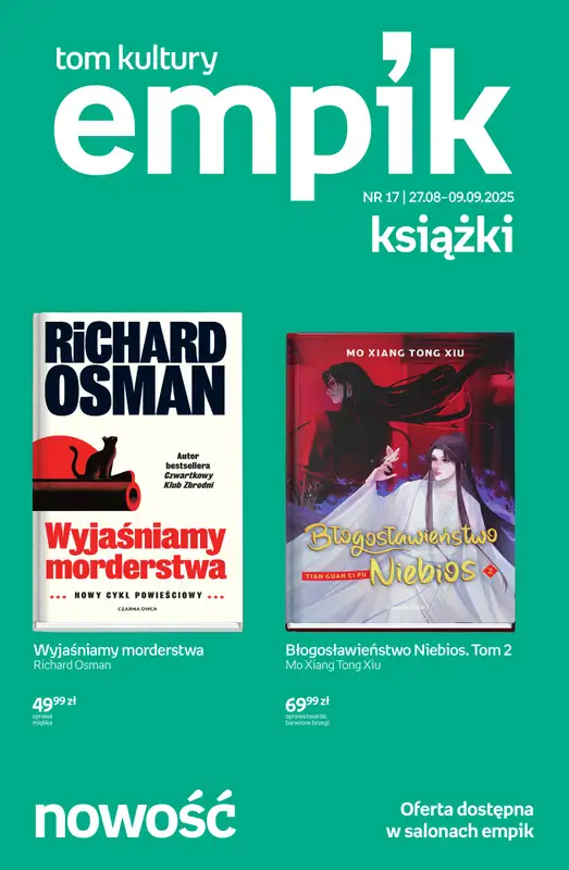 Empik - gazetka promocyjna Tom kultury: książki od środy 27.08 do wtorku 09.09