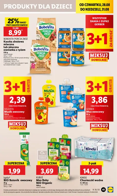 Lidl - gazetka promocyjna Oferta od czwartku od czwartku 28.08 do niedzieli 31.08 - strona 45