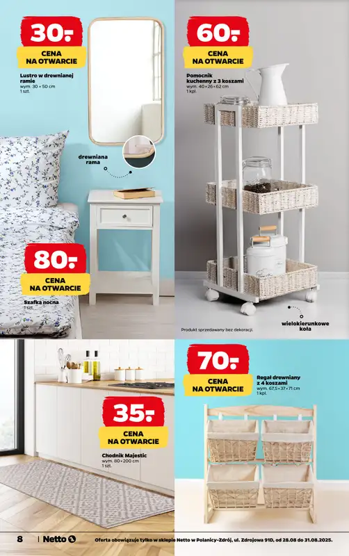 Netto - gazetka promocyjna Polanica Zdrój, ul. Zdrojowa 91D - otwarcie już w CZWARTEK 28.08 od czwartku 28.08 do niedzieli 31.08 - strona 8