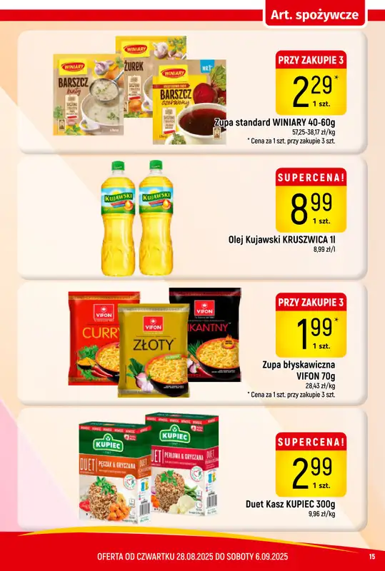 Delikatesy Piotruś Pan - gazetka promocyjna Gazetka od czwartku 28.08 do soboty 06.09 - strona 15