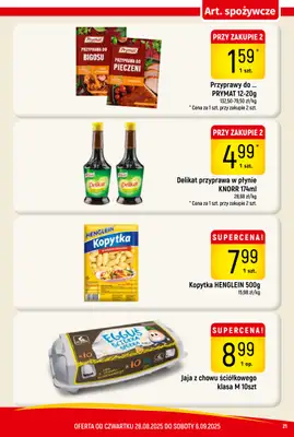 Delikatesy Piotruś Pan - gazetka promocyjna Gazetka od czwartku 28.08 do soboty 06.09 - strona 21