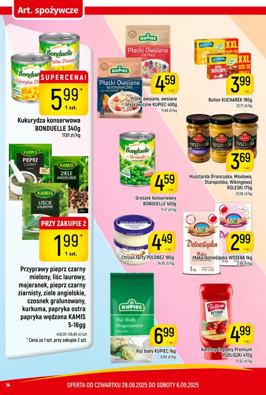 Delikatesy Piotruś Pan - gazetka promocyjna Gazetka od czwartku 28.08 do soboty 06.09 - strona 14