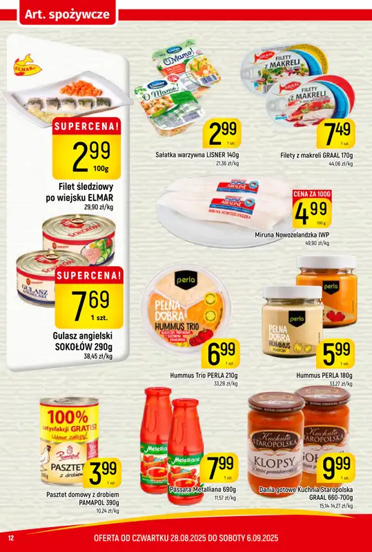 Delikatesy Piotruś Pan - gazetka promocyjna Gazetka od czwartku 28.08 do soboty 06.09 - strona 12