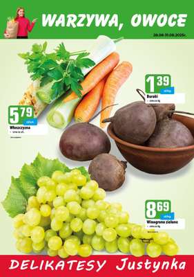Delikatesy Justynka - gazetka promocyjna Plakaty promocyjne od czwartku 28.08 do niedzieli 31.08