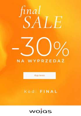 Wojas - gazetka promocyjna -30% na wyprzedaż od czwartku 28.08 do wtorku 02.09
