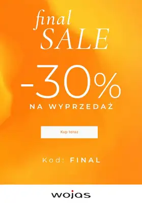 Wojas - gazetka promocyjna -30% na wyprzedaż od czwartku 28.08 do wtorku 02.09