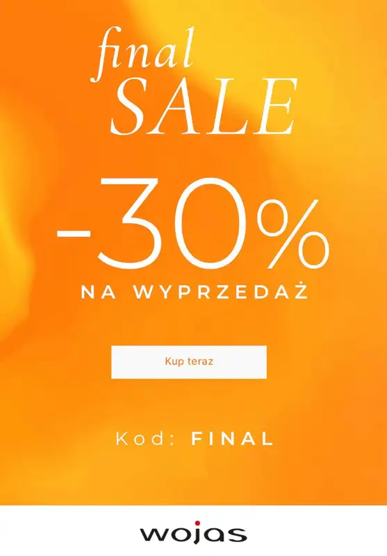 Wojas - gazetka promocyjna -30% na wyprzedaż od czwartku 28.08 do wtorku 02.09