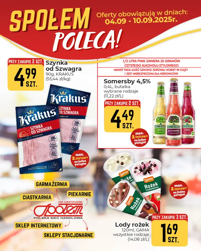 Społem Częstochowa - gazetka promocyjna Plakaty promocyjne od czwartku 04.09 do piątku 10.10 - strona 3