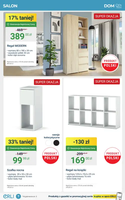 Erli - gazetka promocyjna Meble i AGD w supercenach! od poniedziałku 01.09 do niedzieli 14.09 - strona 7