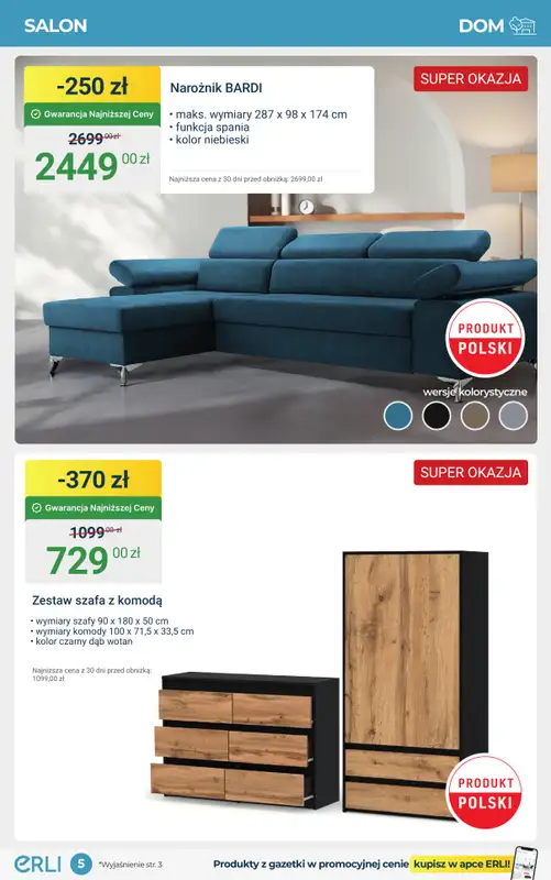 Erli - gazetka promocyjna Meble i AGD w supercenach! od poniedziałku 01.09 do niedzieli 14.09 - strona 5