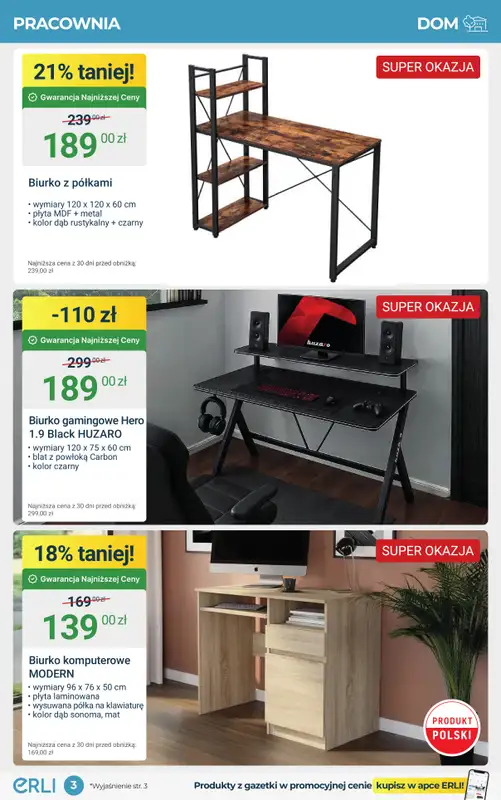 Erli - gazetka promocyjna Meble i AGD w supercenach! od poniedziałku 01.09 do niedzieli 14.09 - strona 3