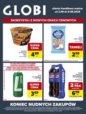 Globi - gazetka promocyjna Gazetka Globi od wtorku 02.09 do poniedziałku 08.09