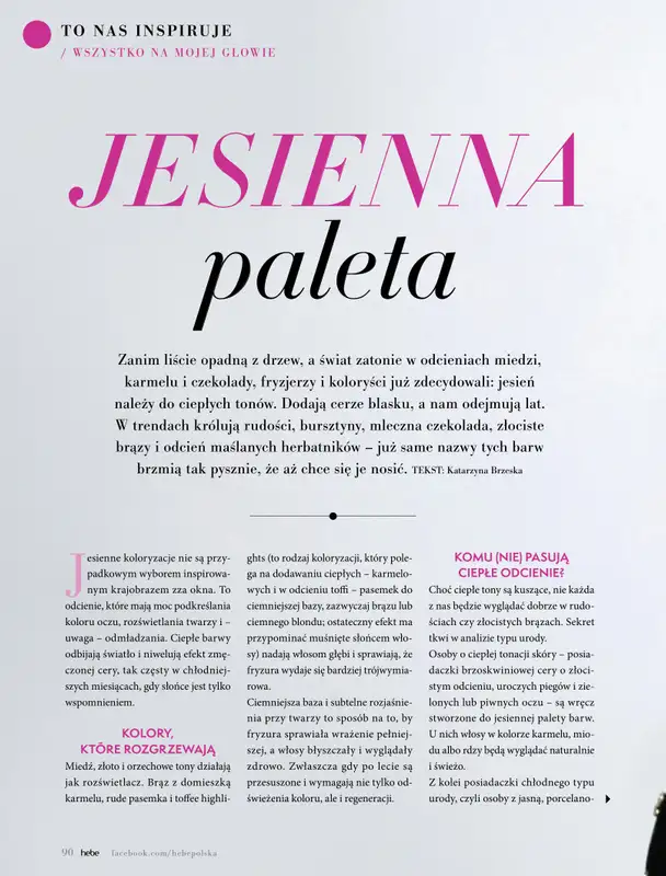 Hebe - gazetka promocyjna Magazyn Kolorami jesień się zaczyna od wtorku 02.09 do piątku 31.10 - strona 90