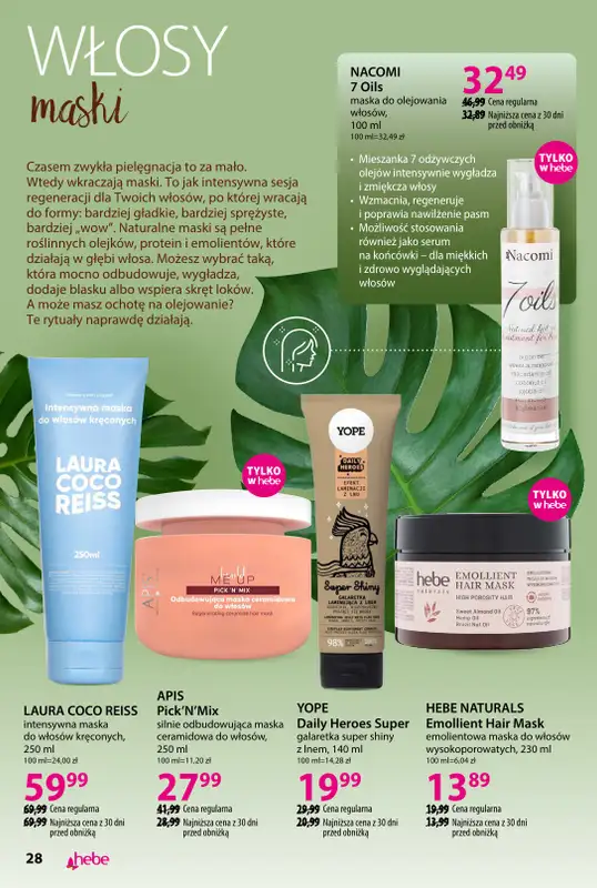 Hebe - gazetka promocyjna Katalog Piękno z natury od wtorku 02.09 do poniedziałku 29.09 - strona 28