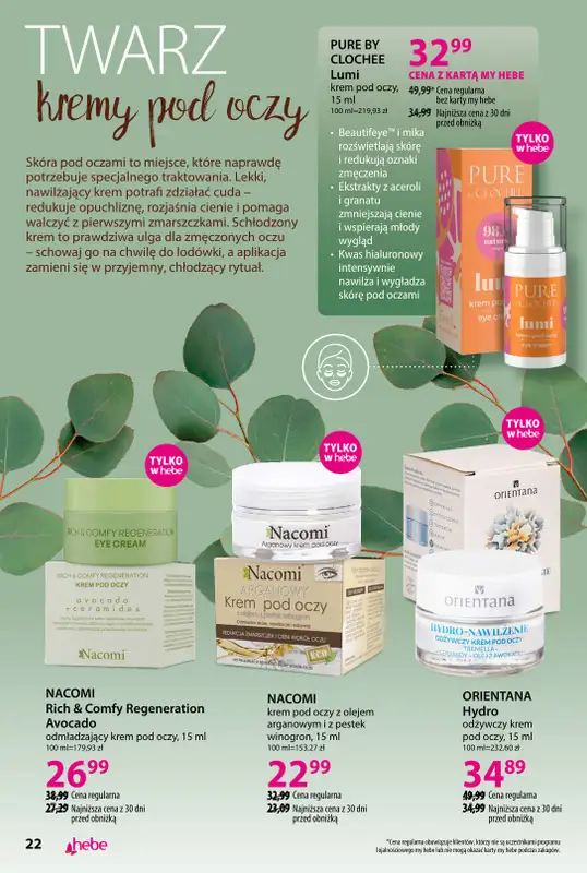 Hebe - gazetka promocyjna Katalog Piękno z natury od wtorku 02.09 do poniedziałku 29.09 - strona 22